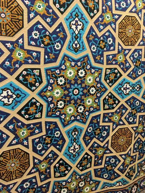Quilted version of a tile mosaic in the city of Esfahan as photographed by Sebastian Giralt