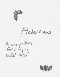 photograph of Fledermaus: A zine pattern for 2 flying stuffed bats.